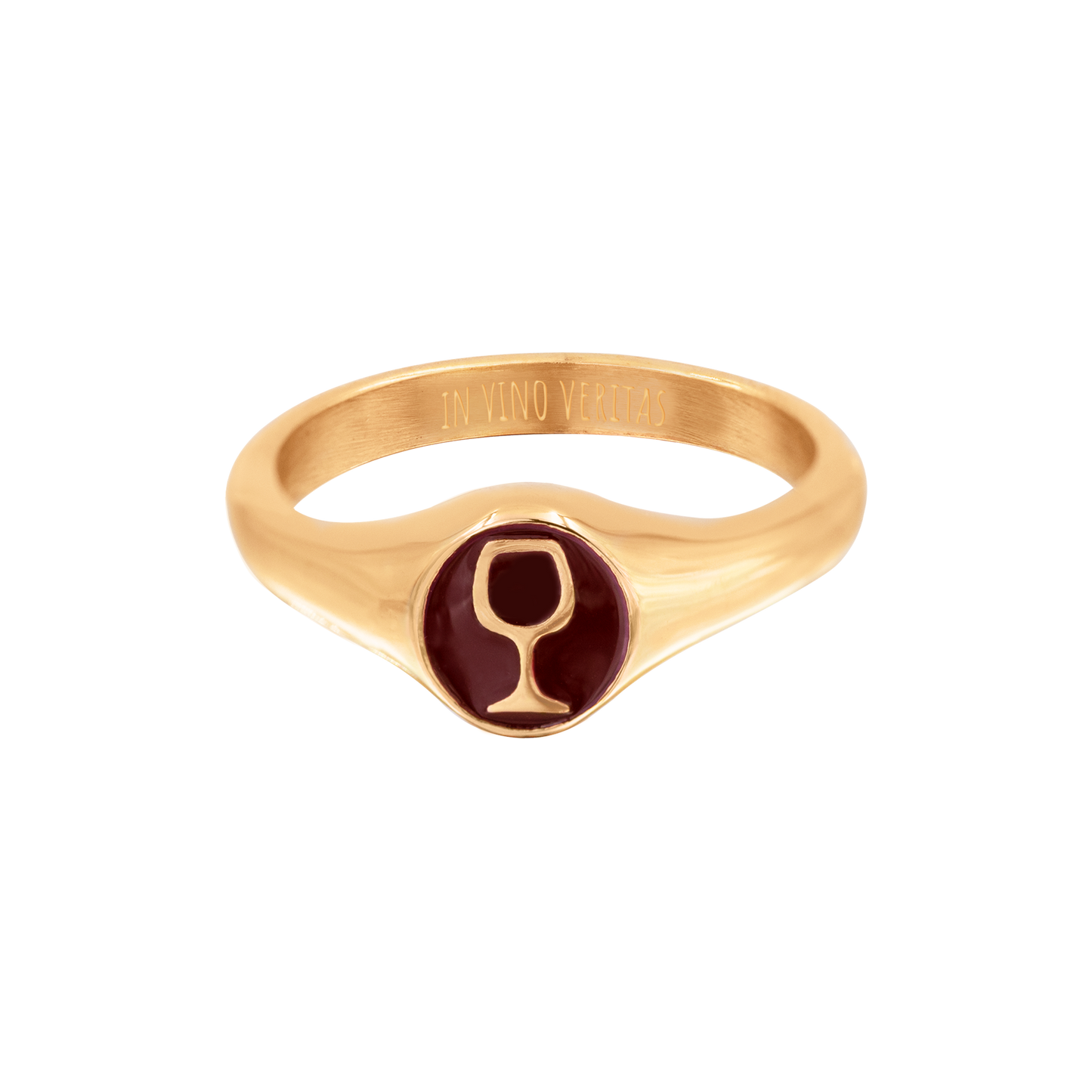 RED WINEGLASS Ring Rose Gold