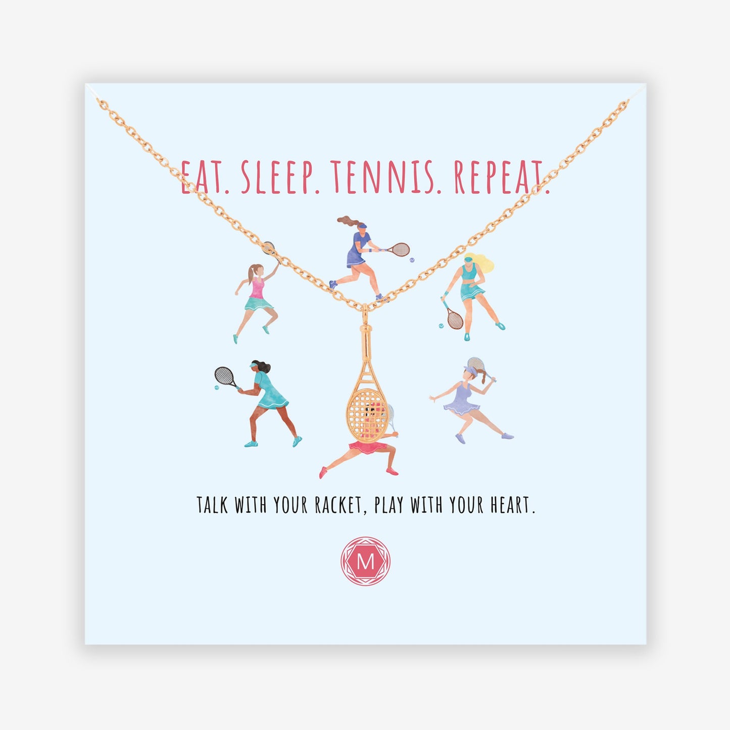 EAT. SLEEP. TENNIS. REPEAT. Necklace