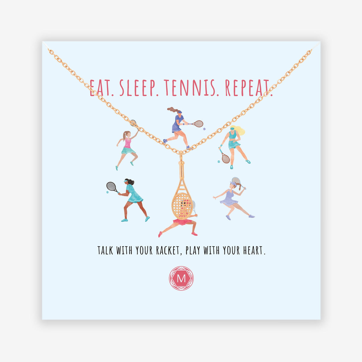 EAT. SLEEP. TENNIS. REPEAT. Necklace