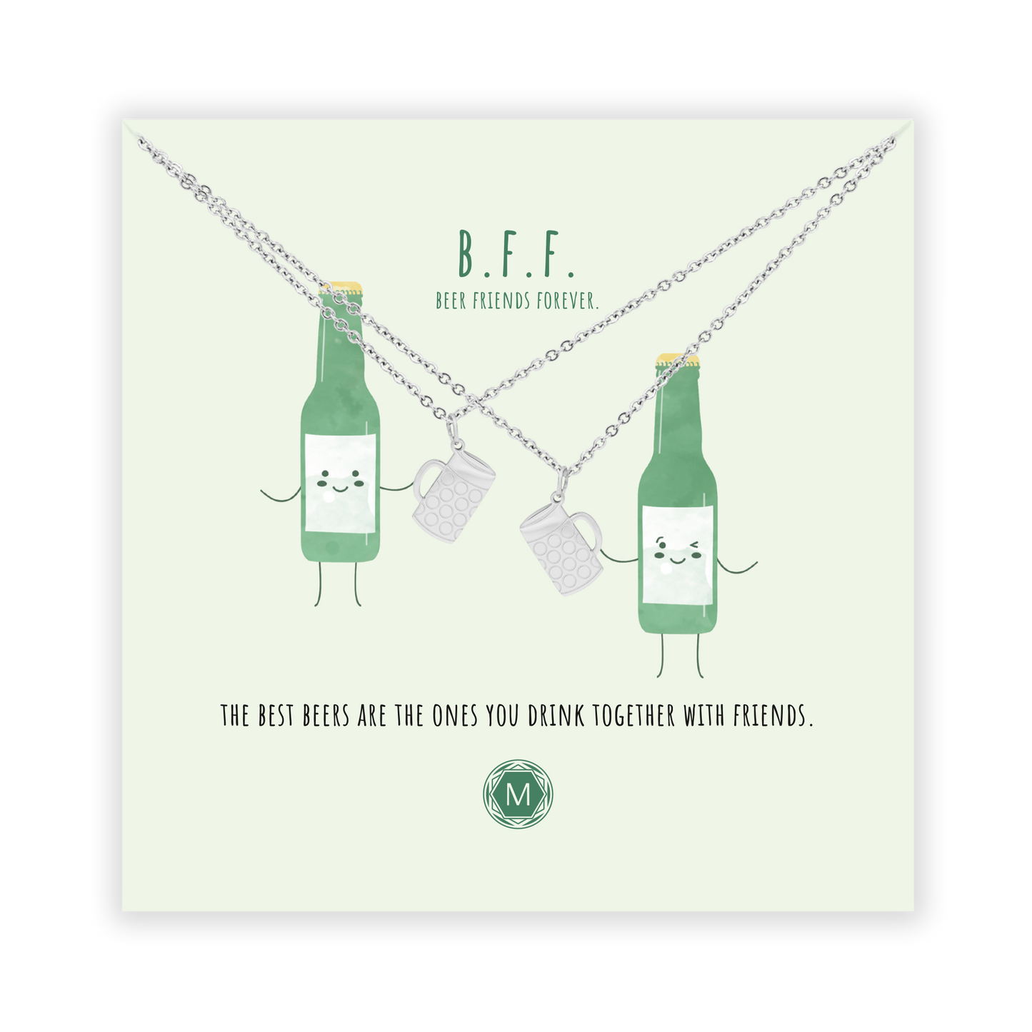 B.F.F. BEER FRIENDS FOREVER 2x Necklace