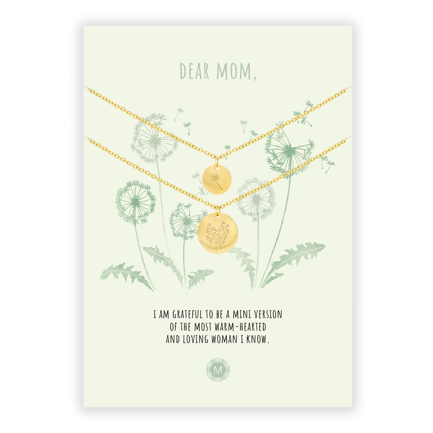 DEAR MOM (DANDELION) 2x Necklace