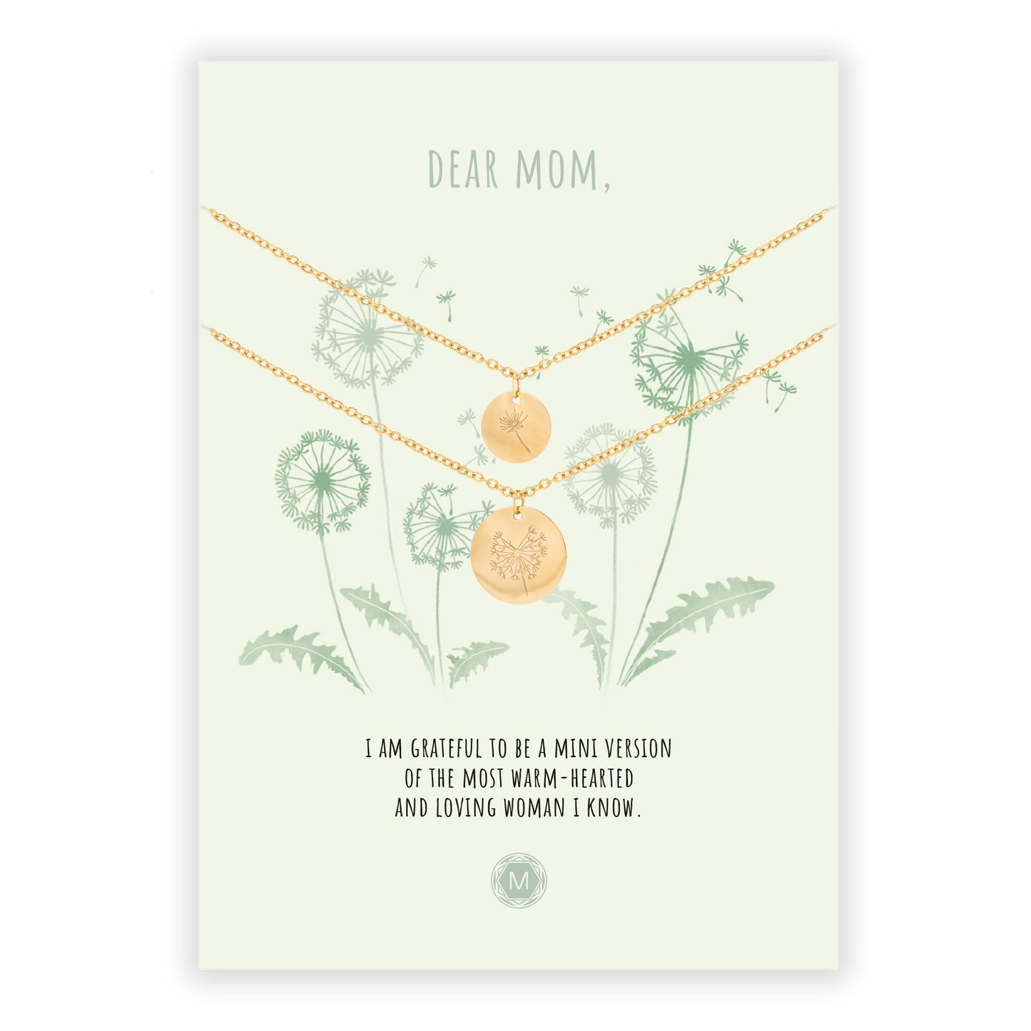 DEAR MOM (DANDELION) 2x Necklace